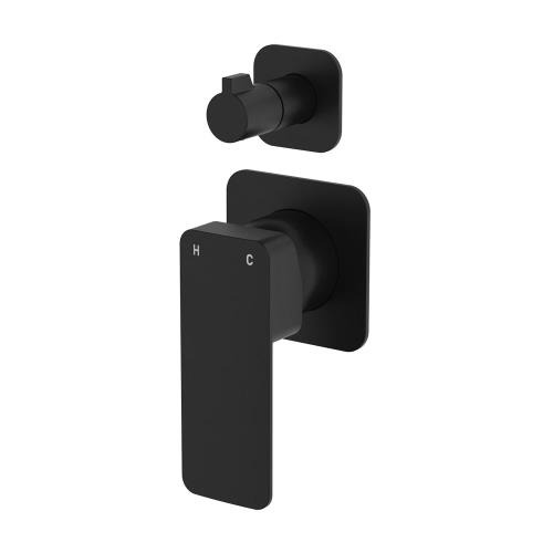 TAPWARE - Tono Wall Diverter Mixer 2 Plate - Black (Matt)