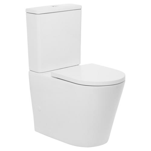 TOILETS - Venezia Closed Coupled Back To Wall Rimless Comfort Toilet Suite With Seat - 