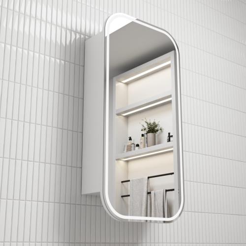 MIRRORS AND CABINETS - Vienna LED Shaving Cabinet Matt White - 