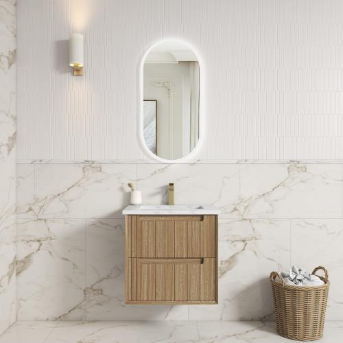 VANITIES - Voulari Framed Wall Hung Vanity - 600mm